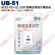 UB-51 智慧型極速充電插座 USB+TypeC智慧分流 PD+QC20W