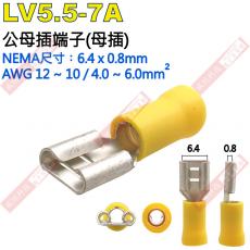 LV5.5-7A 公母插端子(母插)NEMA尺寸 6.4x0.8mm