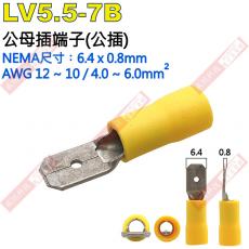 LV5.5-7B 公母插端子(公插)NEMA尺寸 6.4x0.8mm