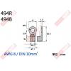 494B R8-8圓型端子黑色 AWG8/DIN 10mm²(共2色494R-紅、494B-黑)