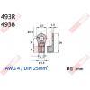 493B R22-10圓型端子黑色 AWG4/DIN 25mm²(共2色493R-紅、493B-黑)