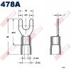 478AR Y型端子 8x6 AWG8/DIN 10mm² 附絕緣套紅色(共2色478AR-紅、478AB-黑)